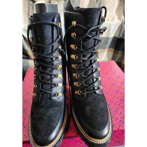 Tory Burch Miller NWT Sole Bootie. These stylish boots feature a blend of leathe - Picture 3 of 8